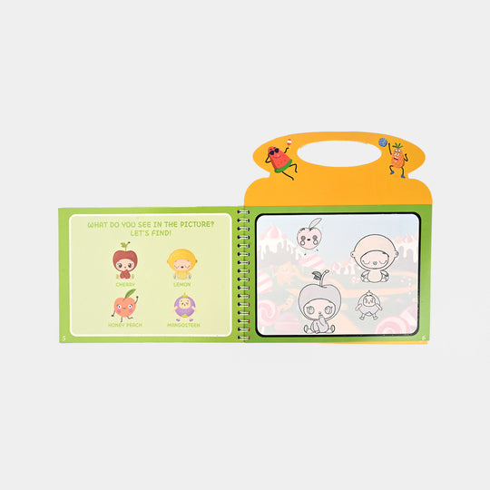 Children's book with colorful illustrations on a white background
